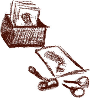 Drawing of a linocut